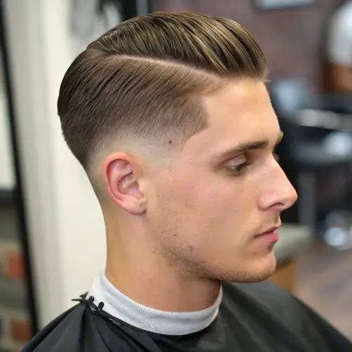 Mid Taper Fade Haircut with Side Part